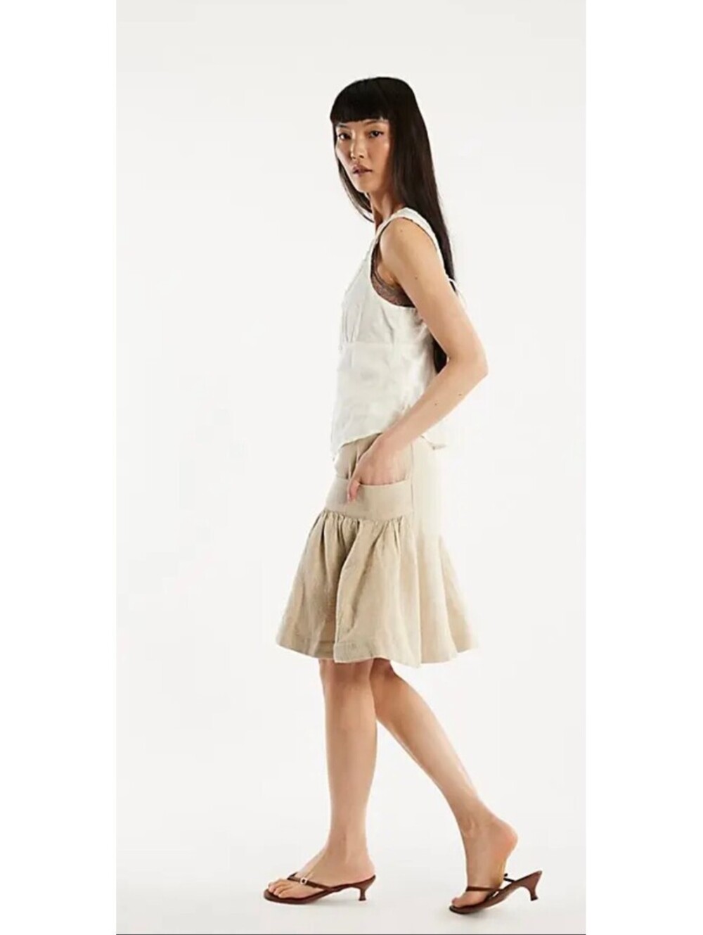 Free People Stansbury Midi Skirt in the Natural Combo colorway Size 14 #1303 - Picture 6 of 10